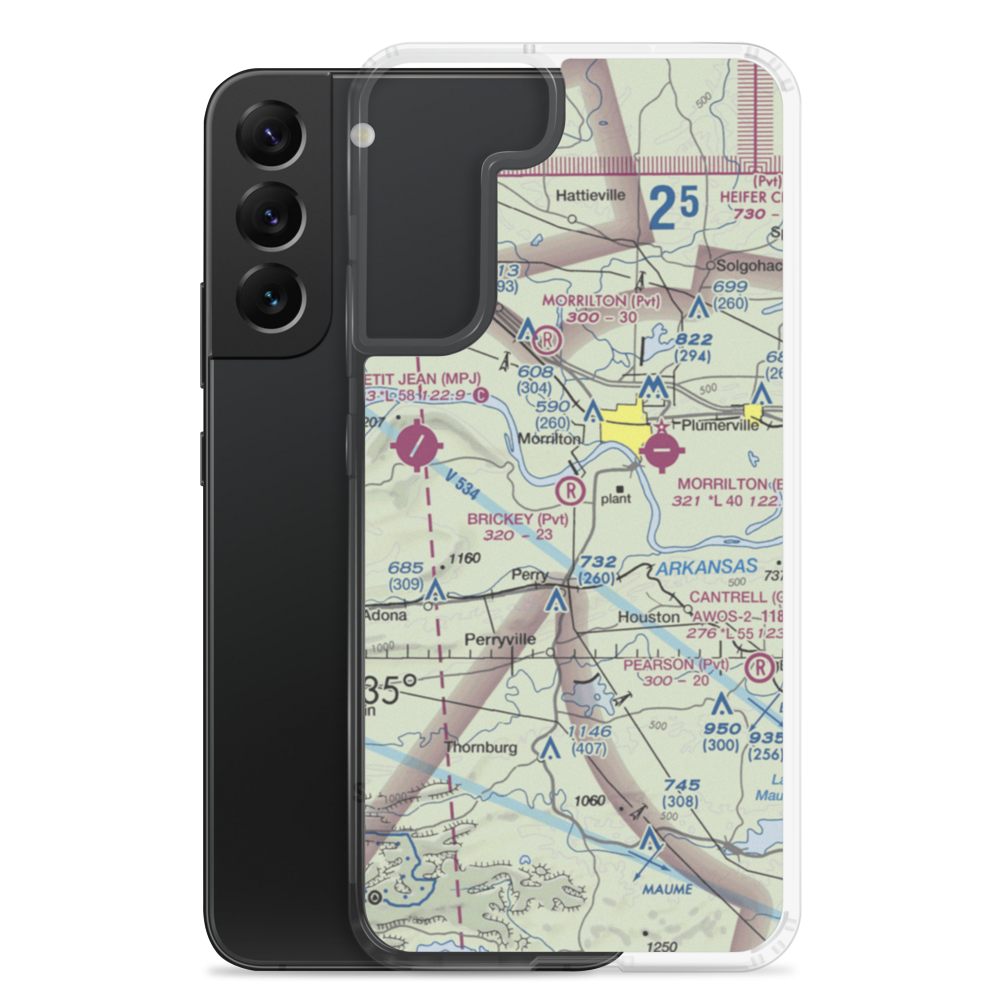 Brickey Private Airport (AR43) VFR Sectional Samsung Case Samsung Galaxy S22 Plus model shown