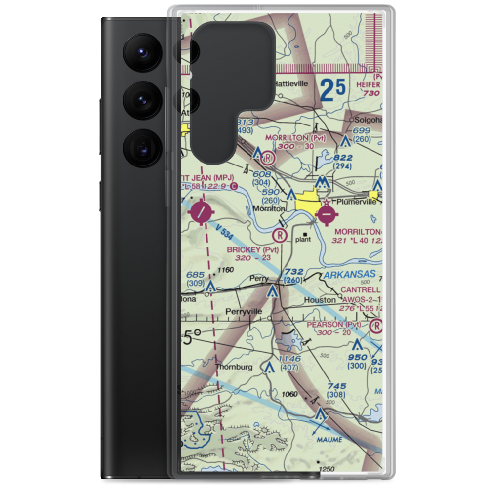 Brickey Private Airport (AR43) VFR Sectional Samsung Case Samsung Galaxy S22 Ultra model shown