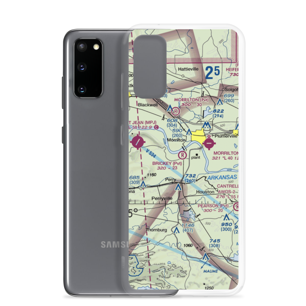 Brickey Private Airport (AR43) VFR Sectional Samsung Case Samsung Galaxy S20 model shown