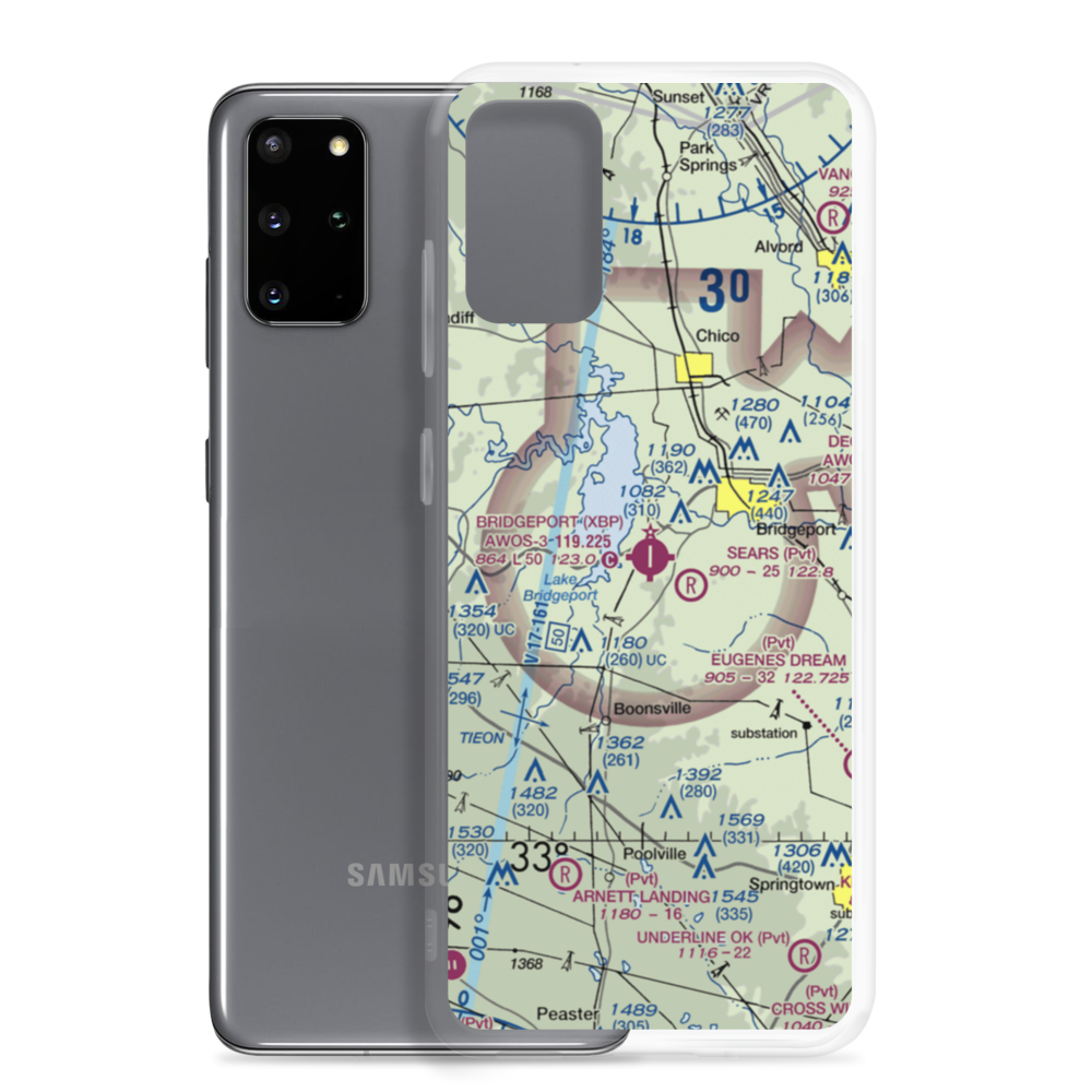 Bridgeport Municipal Airport (XBP) VFR Sectional Samsung Case Samsung Galaxy S20 Plus model shown