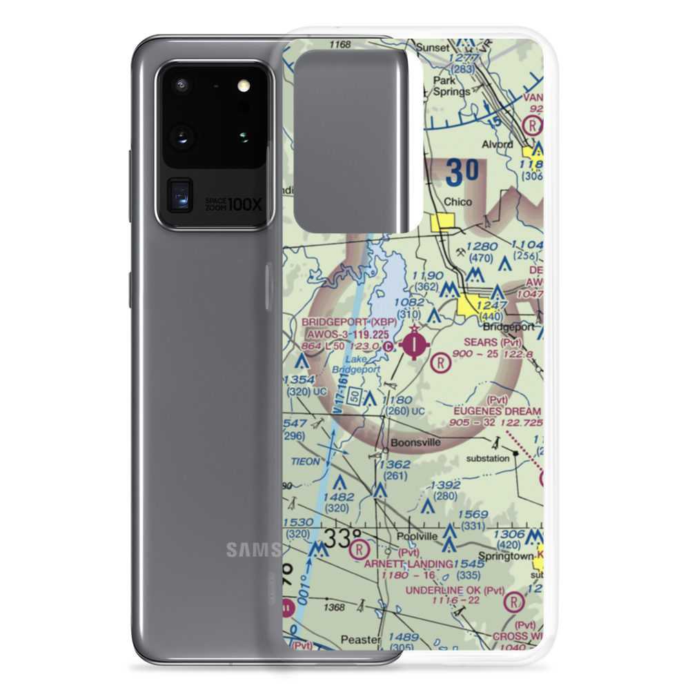 Bridgeport Municipal Airport (XBP) VFR Sectional Samsung Case Samsung Galaxy S20 Ultra model shown