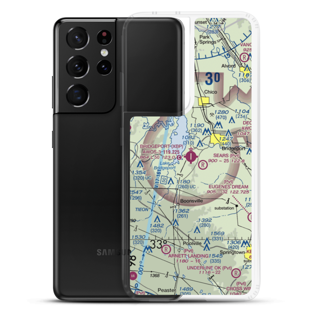 Bridgeport Municipal Airport (XBP) VFR Sectional Samsung Case Samsung Galaxy S21 Ultra model shown