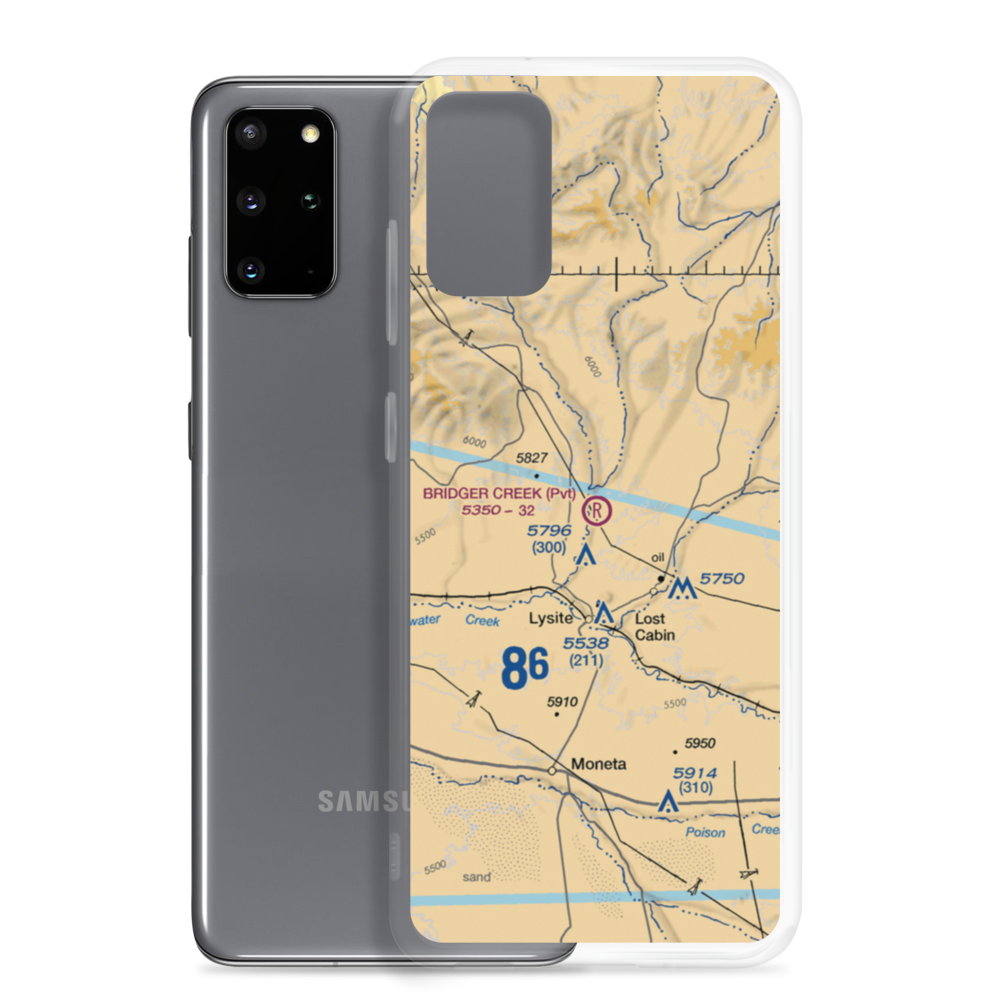 Bridger Creek Airport (WY34) VFR Sectional Samsung Case Samsung Galaxy S20 Plus model shown