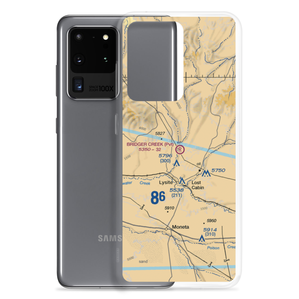 Bridger Creek Airport (WY34) VFR Sectional Samsung Case Samsung Galaxy S20 Ultra model shown