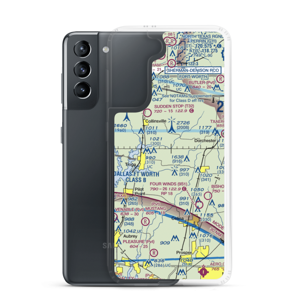 Bridges Field (53TS) VFR Sectional Samsung Case Samsung Galaxy S21 model shown
