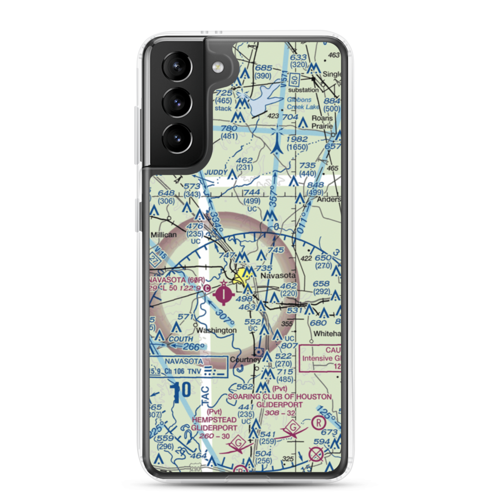 Bridle Ridge Airport (TS87) VFR Sectional Samsung Case Samsung Galaxy S21 Plus model shown