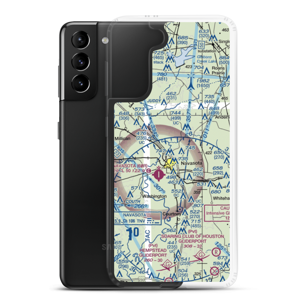 Bridle Ridge Airport (TS87) VFR Sectional Samsung Case Samsung Galaxy S21 Plus model shown