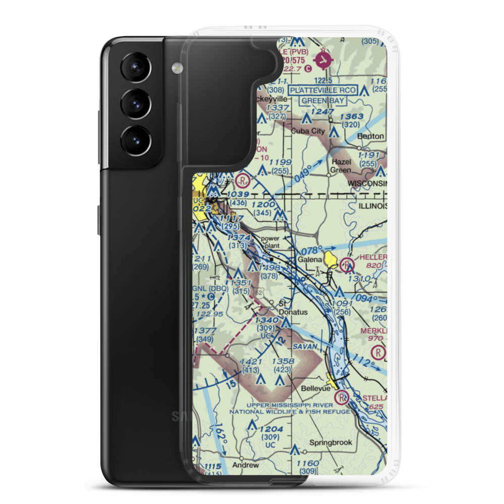 Briggs Brothers Airfield (77LL) VFR Sectional Samsung Case Samsung Galaxy S21 Plus model shown
