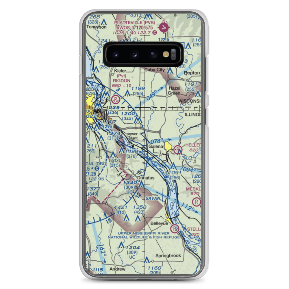Briggs Brothers Airfield (77LL) VFR Sectional Samsung Case Samsung Galaxy S10+ model shown