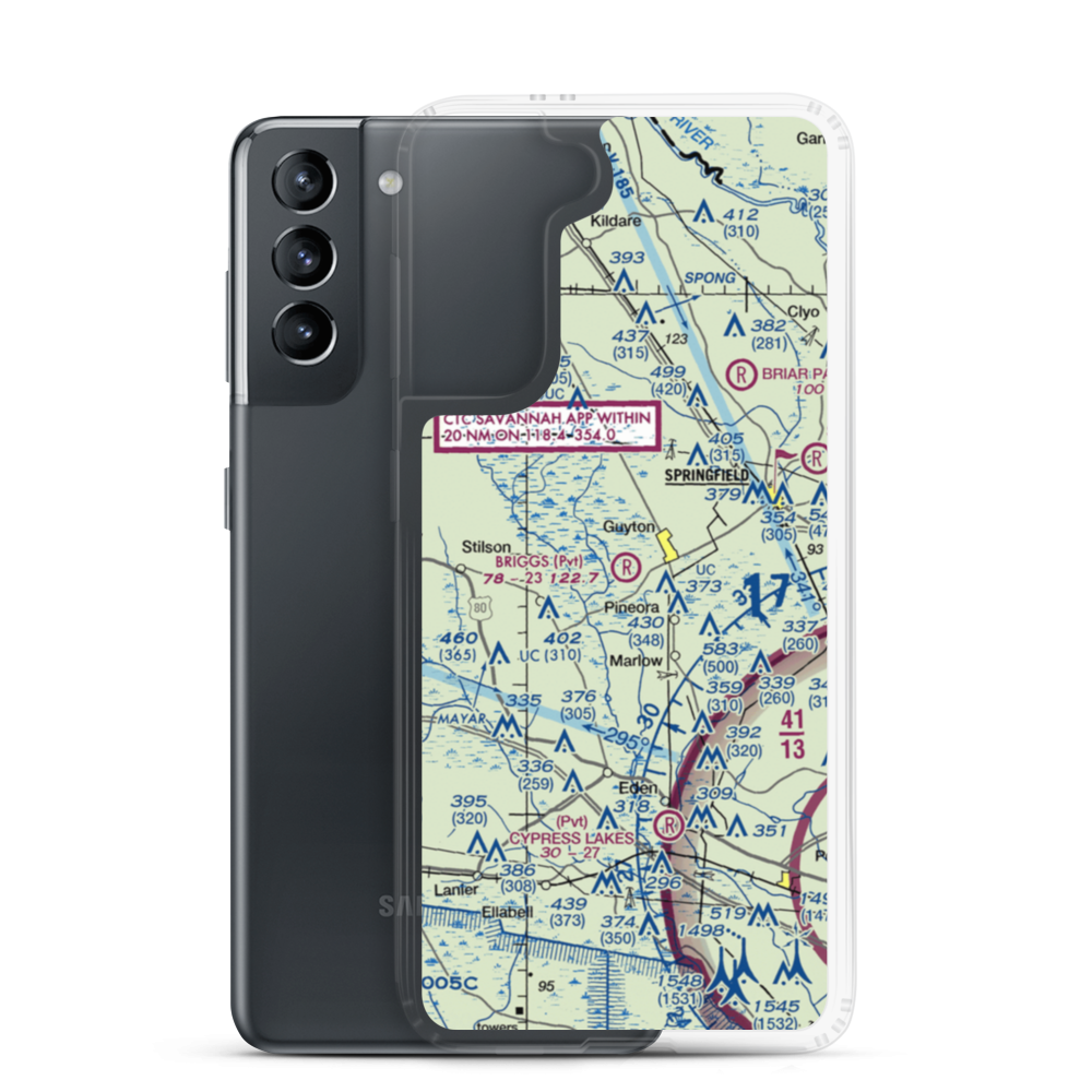 Briggs Field (GA43) VFR Sectional Samsung Case Samsung Galaxy S21 model shown