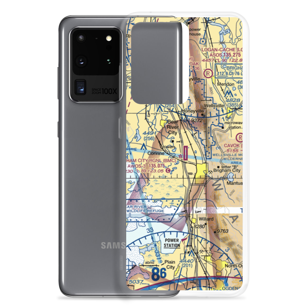 Brigham City Regional Airport (BMC) VFR Sectional Samsung Case Samsung Galaxy S20 Ultra model shown