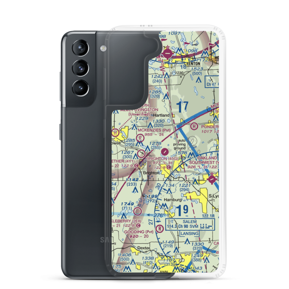 Brighton Airport (45G) VFR Sectional Samsung Case Samsung Galaxy S21 model shown