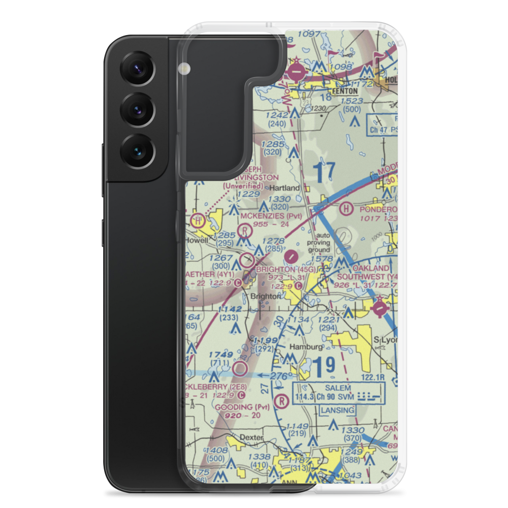 Brighton Airport (45G) VFR Sectional Samsung Case Samsung Galaxy S22 Plus model shown