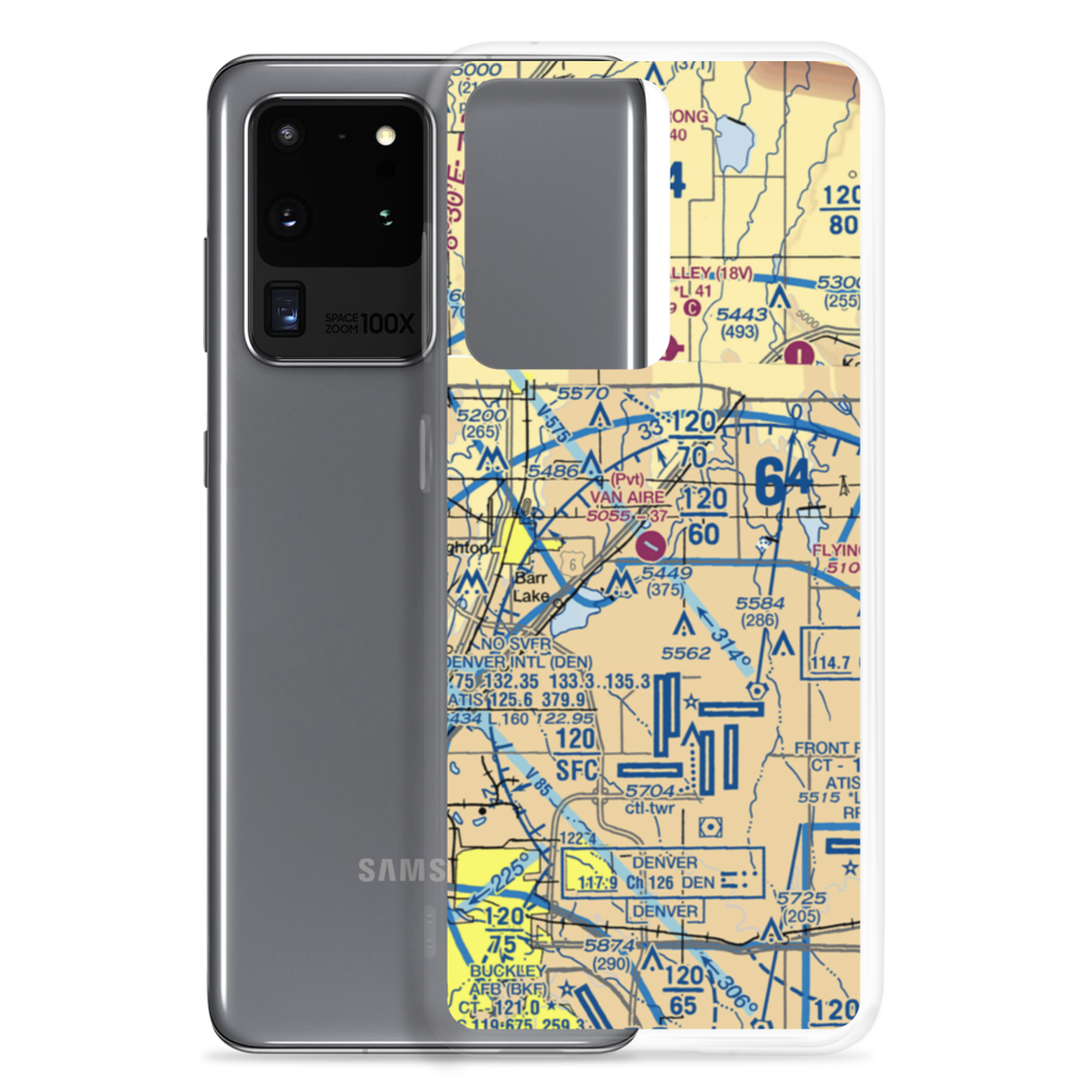Brighton Van-Aire Estates Airport (CO12) VFR Sectional Samsung Case Samsung Galaxy S20 Ultra model shown