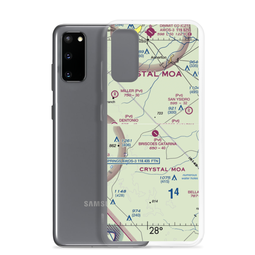 Briscoes Catarina Ranch Airport (1TE1) VFR Sectional Samsung Case Samsung Galaxy S20 model shown