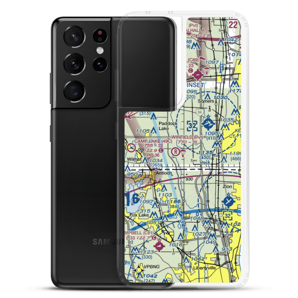 Bristol Airport (WN63) VFR Sectional Samsung Case Samsung Galaxy S21 Ultra model shown