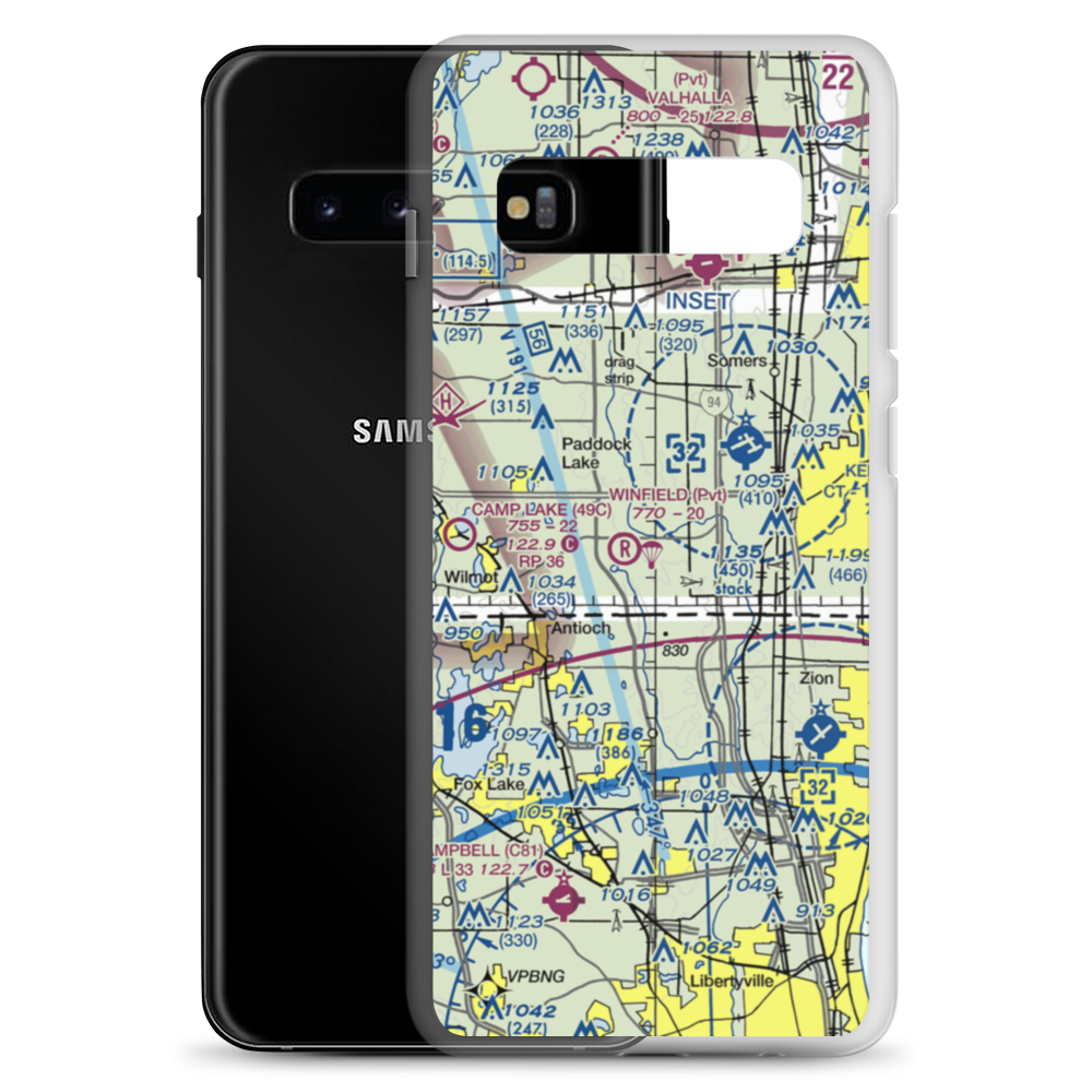 Bristol Airport (WN63) VFR Sectional Samsung Case Samsung Galaxy S10+ model shown