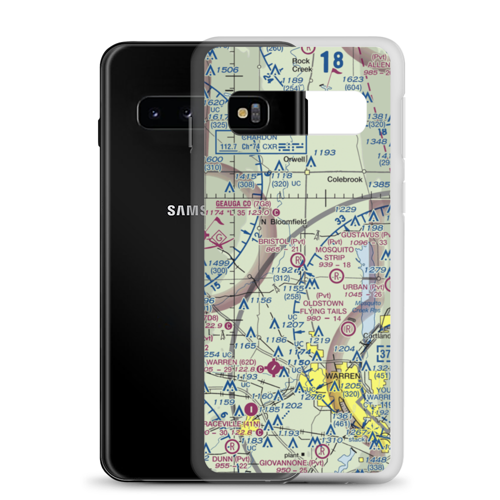 Bristol Airstrip (2OA1) VFR Sectional Samsung Case Samsung Galaxy S10 model shown