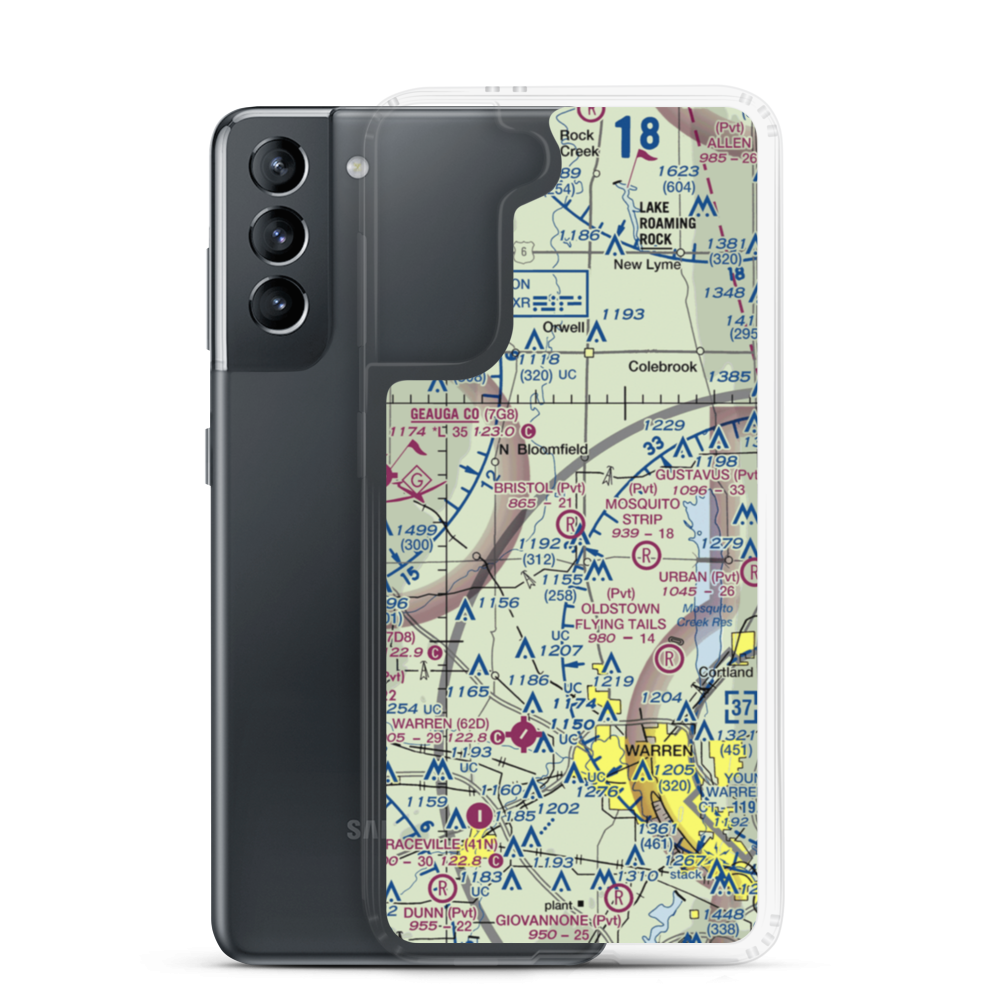 Bristol Airstrip (2OA1) VFR Sectional Samsung Case Samsung Galaxy S21 model shown