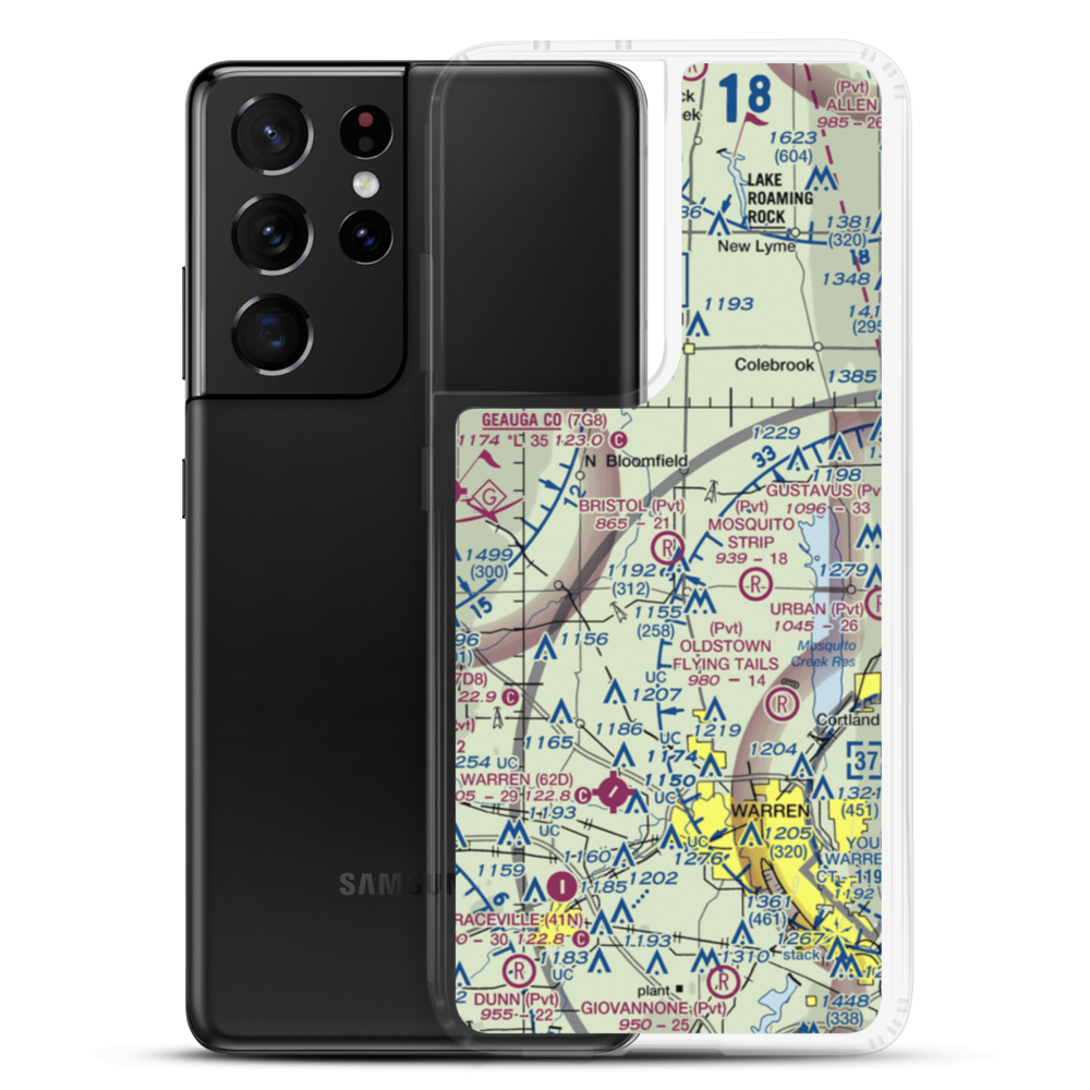 Bristol Airstrip (2OA1) VFR Sectional Samsung Case Samsung Galaxy S21 Ultra model shown