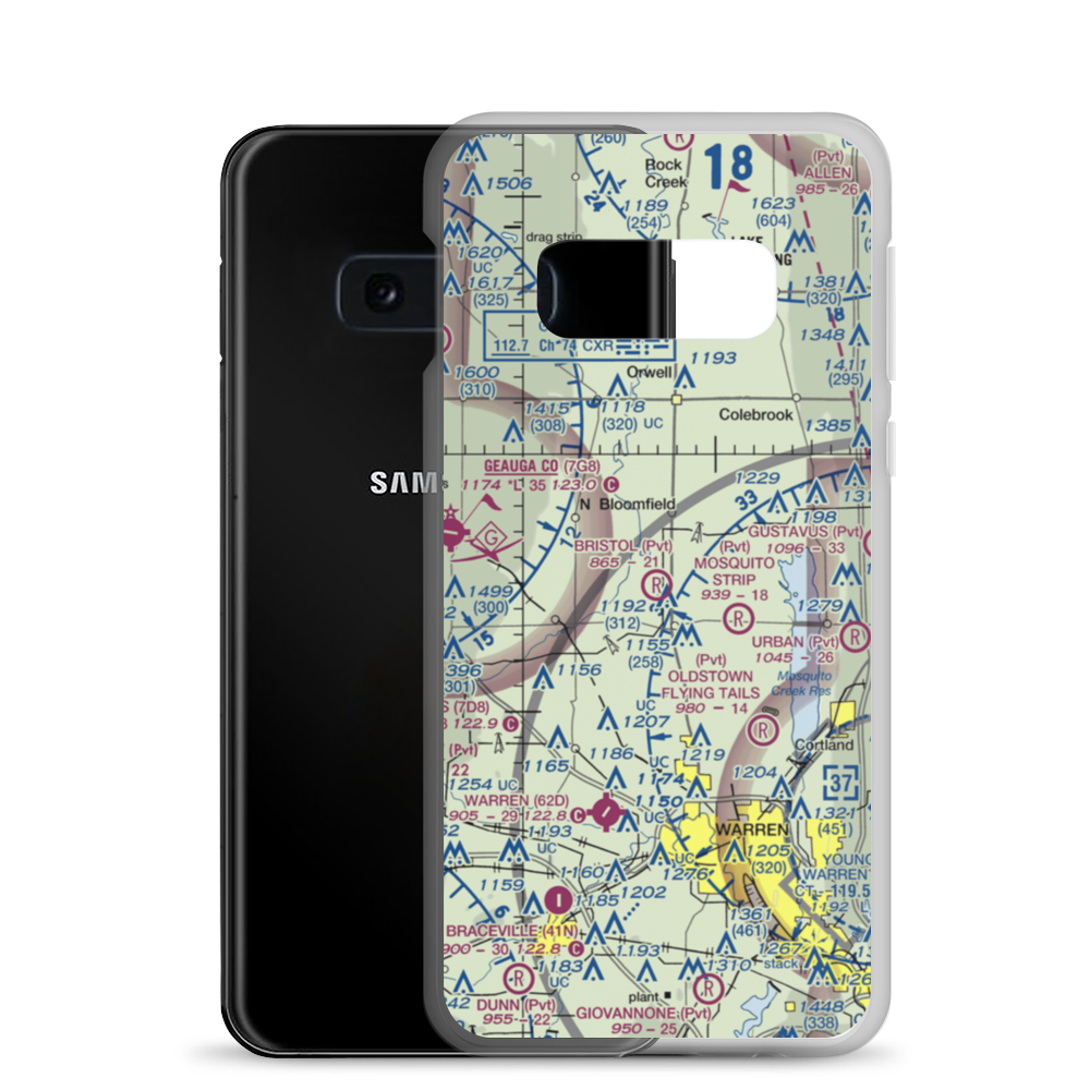 Bristol Airstrip (2OA1) VFR Sectional Samsung Case Samsung Galaxy S10e model shown