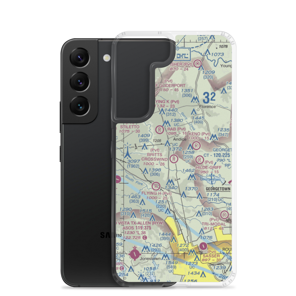 Britts Crosswind Airport (91TE) VFR Sectional Samsung Case Samsung Galaxy S22 model shown