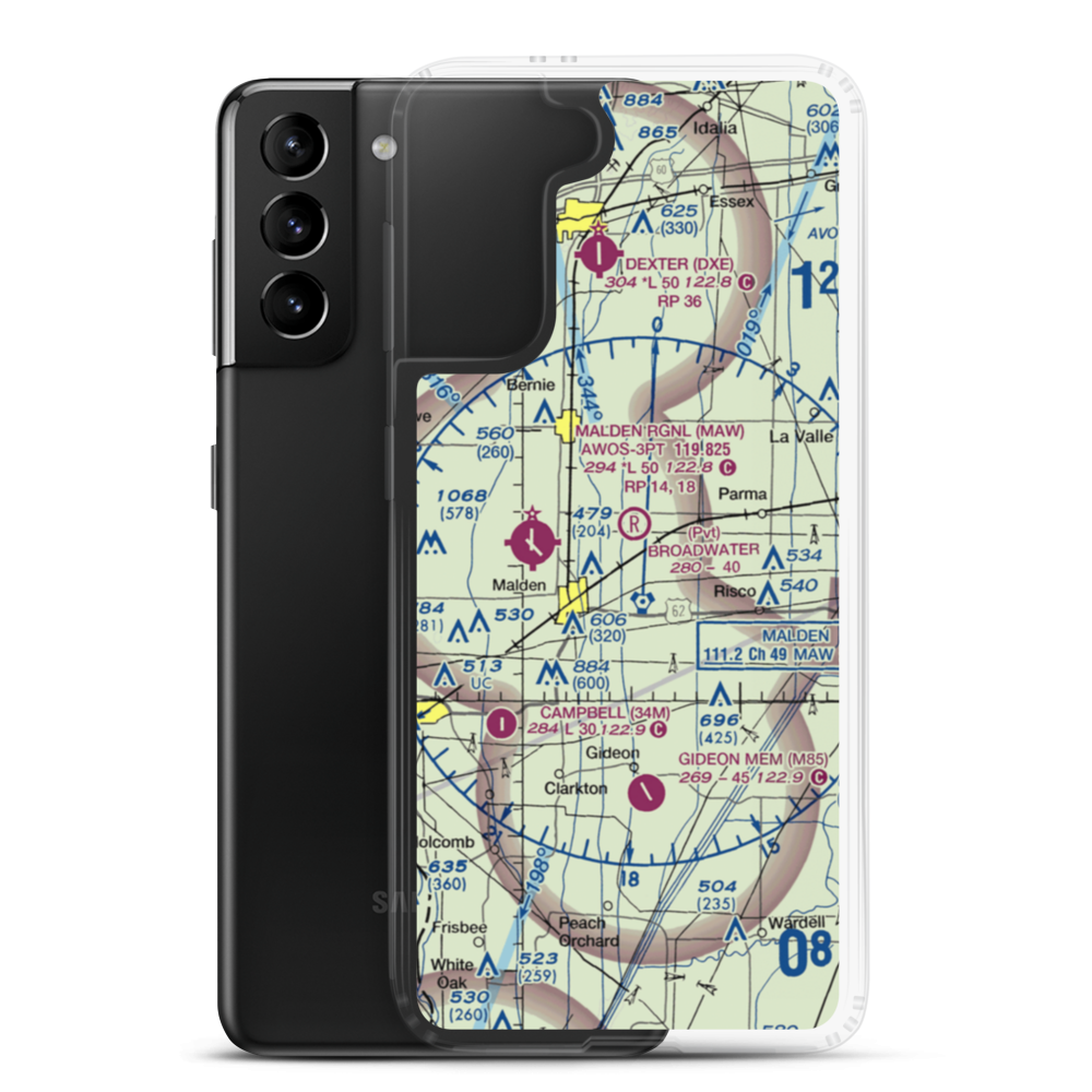 Broadwater Airport (MU04) VFR Sectional Samsung Case Samsung Galaxy S21 Plus model shown
