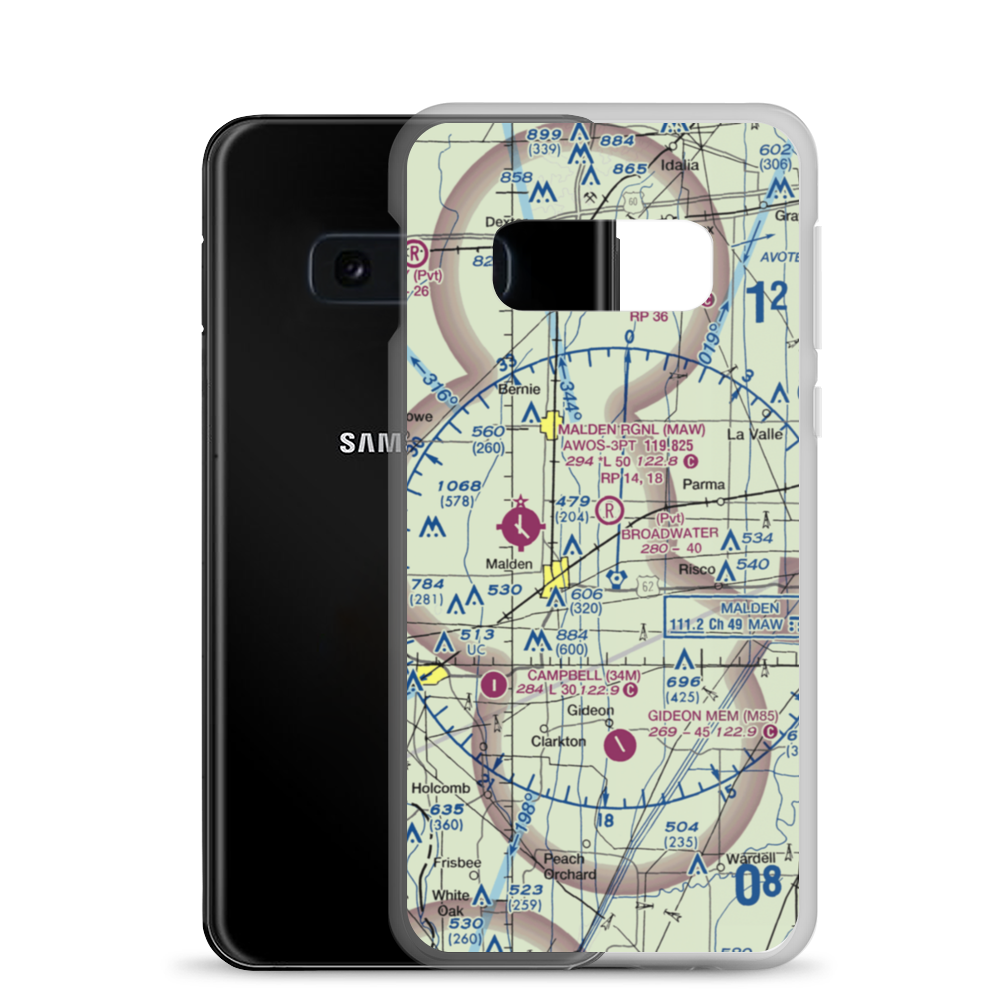 Broadwater Airport (MU04) VFR Sectional Samsung Case Samsung Galaxy S10e model shown