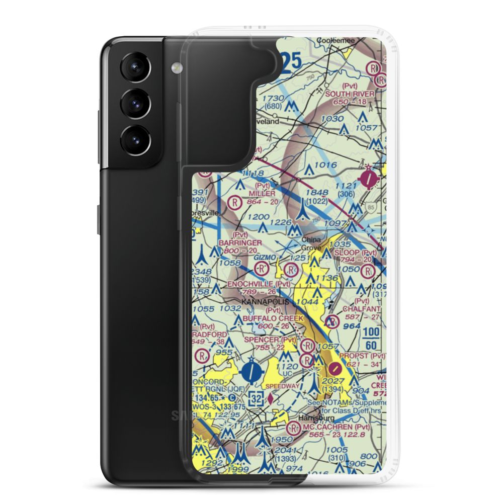 Broadway Airfield (44NC) VFR Sectional Samsung Case Samsung Galaxy S21 Plus model shown