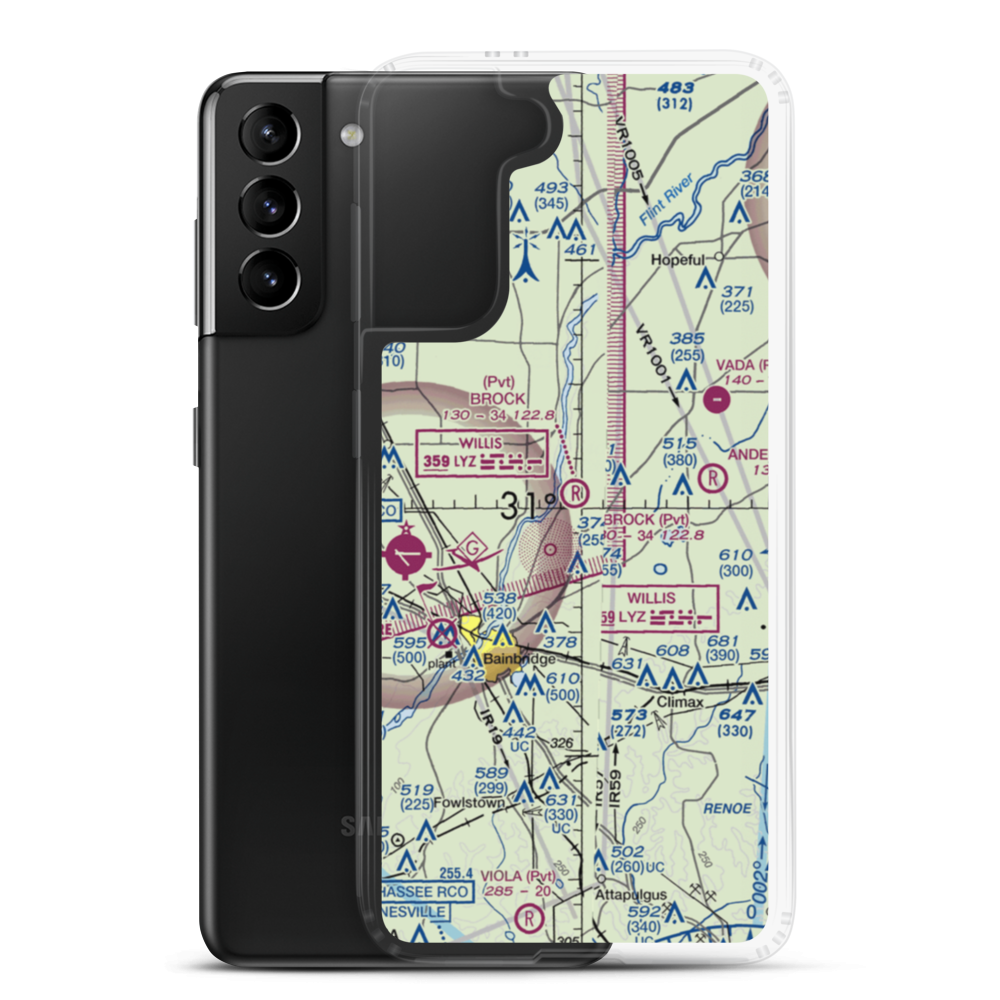 Brock Airpark (83GA) VFR Sectional Samsung Case Samsung Galaxy S21 Plus model shown
