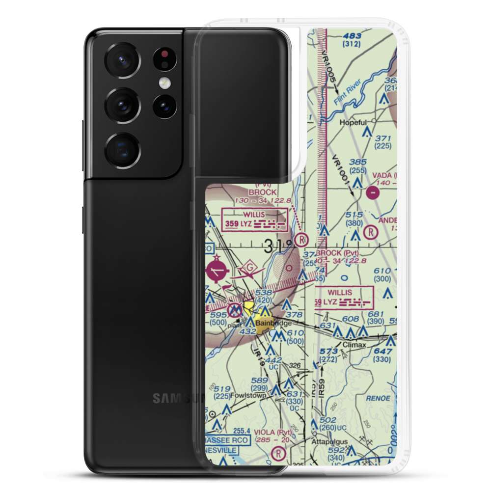 Brock Airpark (83GA) VFR Sectional Samsung Case Samsung Galaxy S21 Ultra model shown