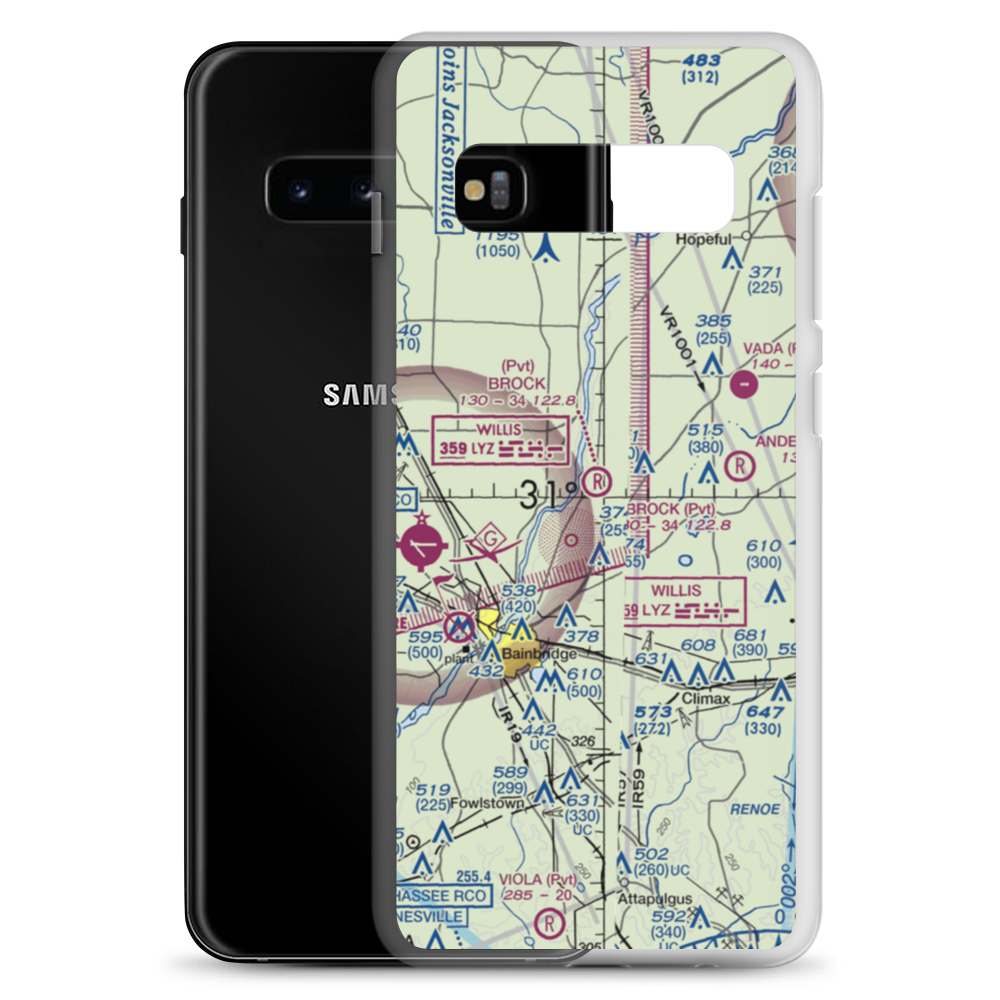 Brock Airpark (83GA) VFR Sectional Samsung Case Samsung Galaxy S10+ model shown
