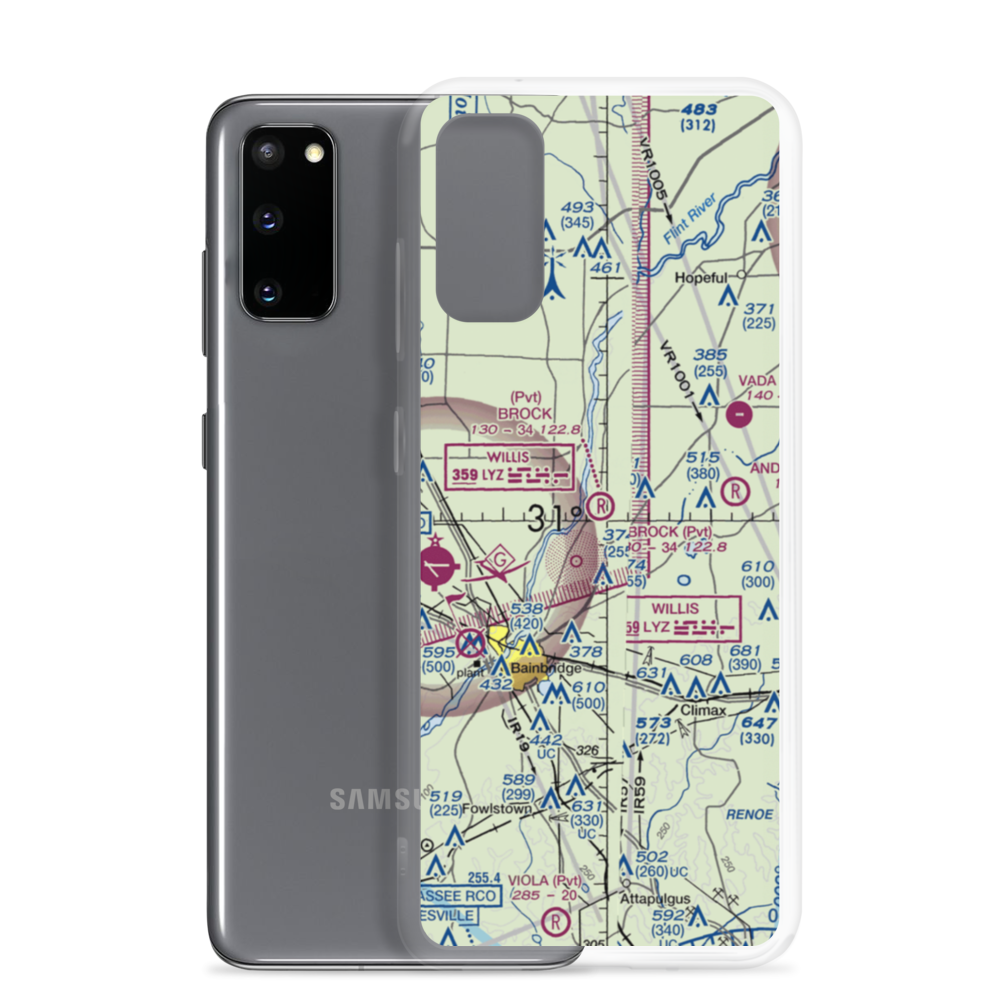 Brock Airpark (83GA) VFR Sectional Samsung Case Samsung Galaxy S20 model shown