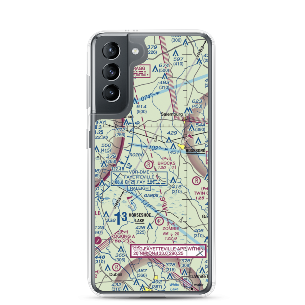 Brocks Airport (87NC) VFR Sectional Samsung Case Samsung Galaxy S21 model shown