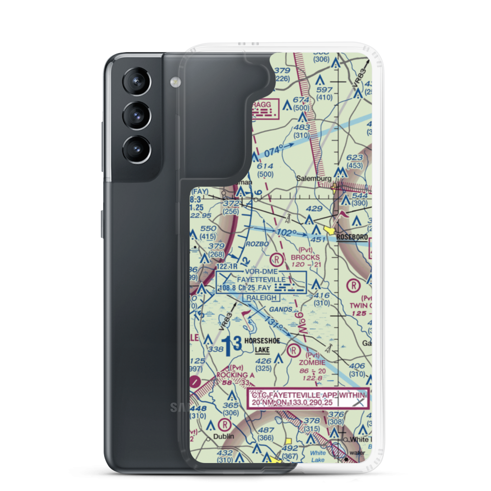 Brocks Airport (87NC) VFR Sectional Samsung Case Samsung Galaxy S21 model shown
