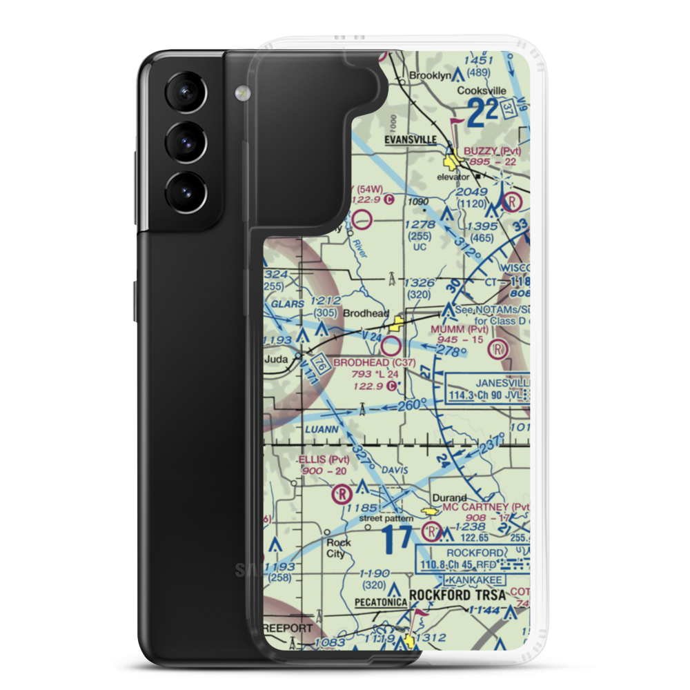 Brodhead Airport (C37) VFR Sectional Samsung Case Samsung Galaxy S21 Plus model shown