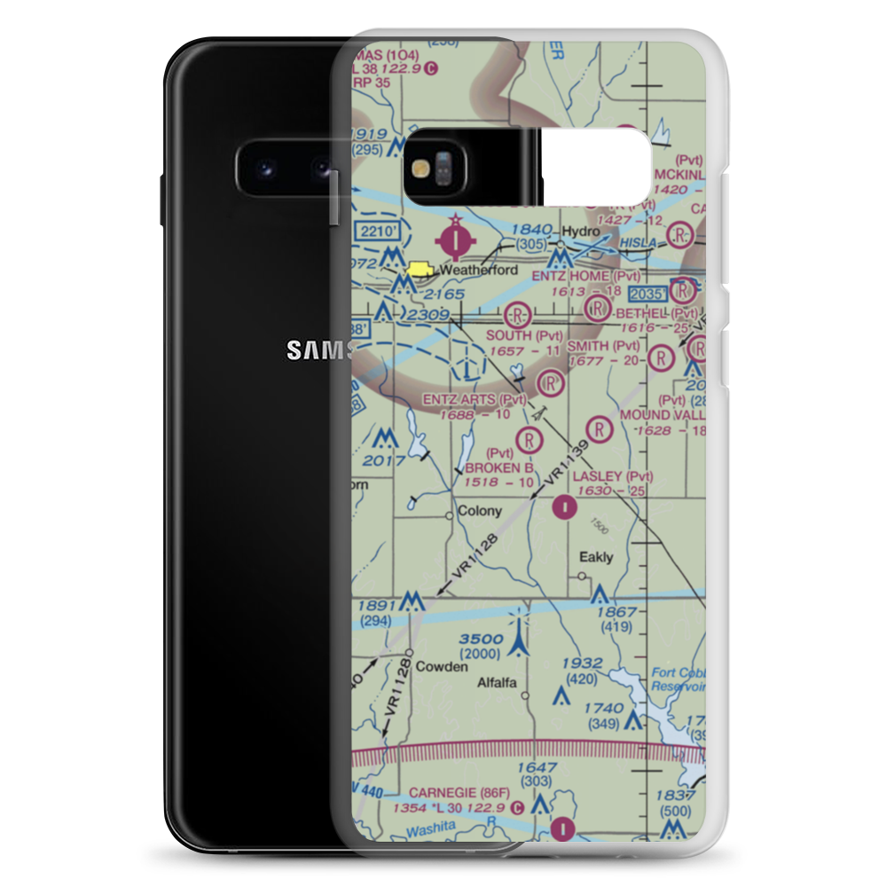 Broken B Airport (08OL) VFR Sectional Samsung Case Samsung Galaxy S10+ model shown