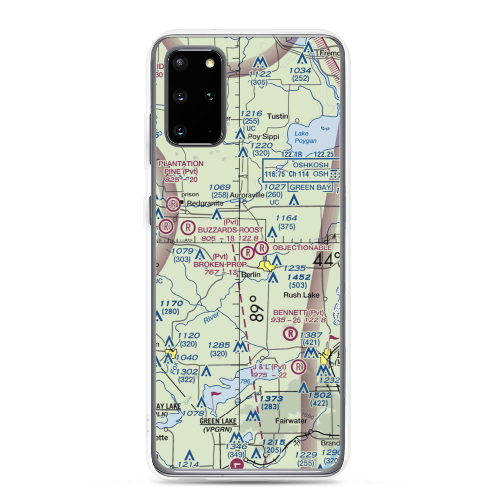 Broken Prop Airport (WI55) VFR Sectional Samsung Case Samsung Galaxy S20 Plus model shown