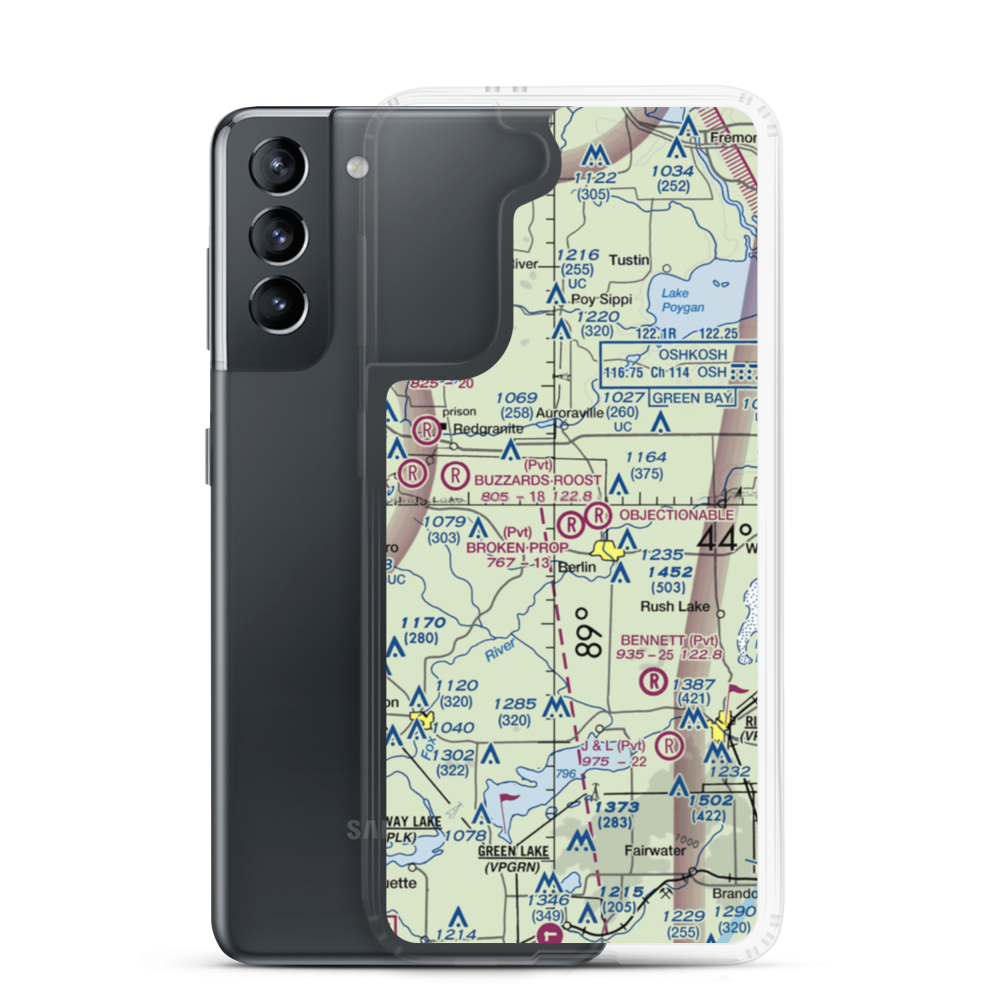 Broken Prop Airport (WI55) VFR Sectional Samsung Case Samsung Galaxy S21 model shown