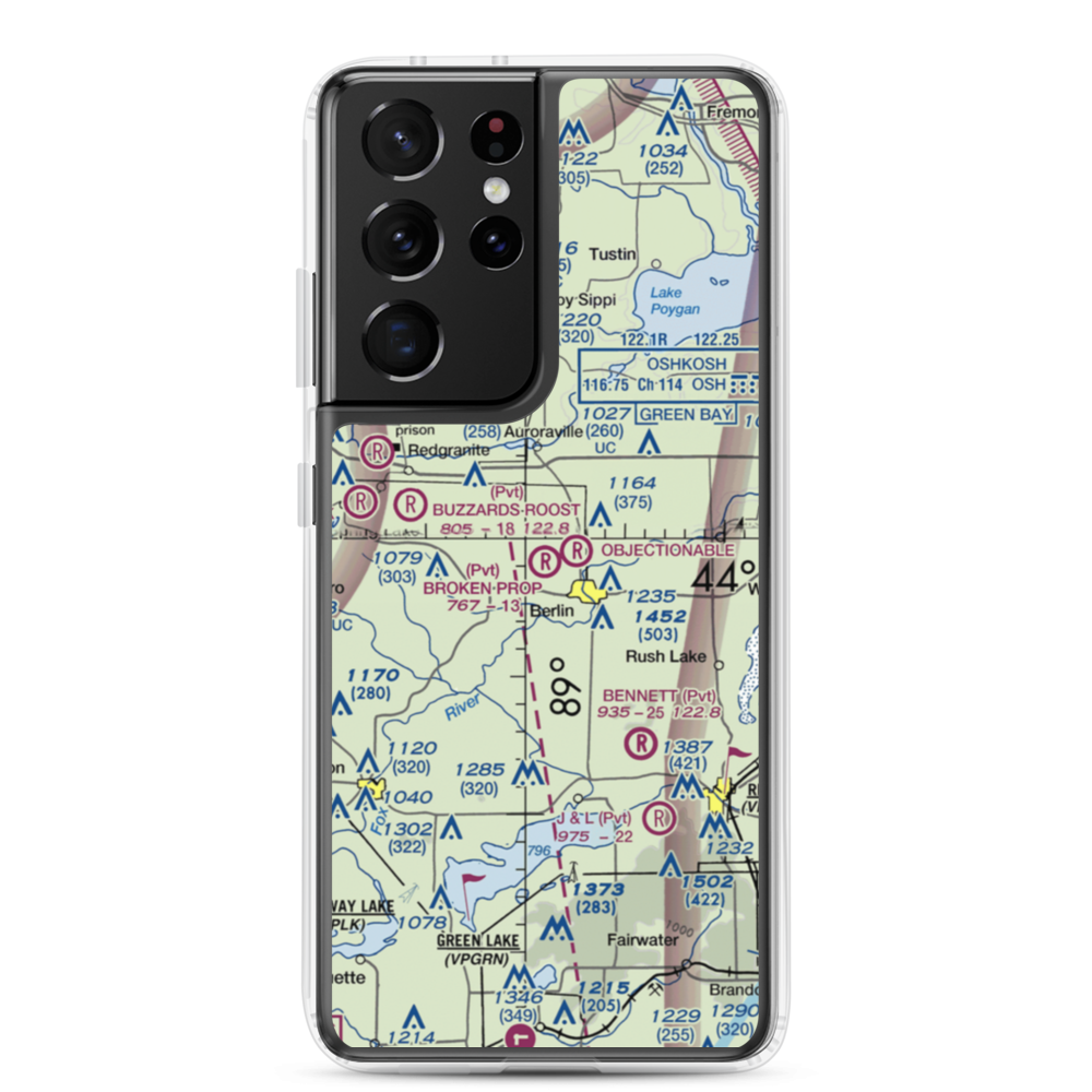 Broken Prop Airport (WI55) VFR Sectional Samsung Case Samsung Galaxy S21 Ultra model shown