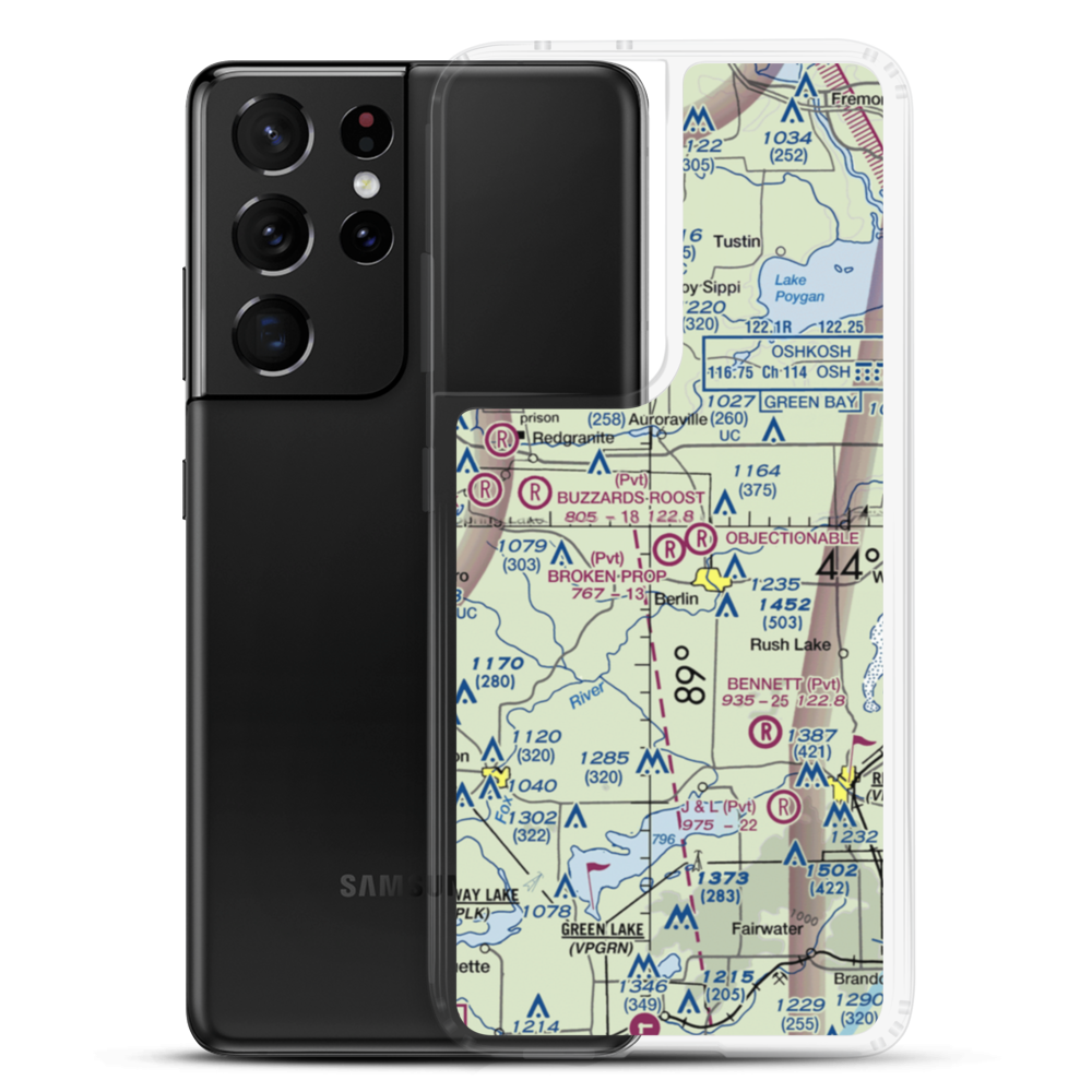 Broken Prop Airport (WI55) VFR Sectional Samsung Case Samsung Galaxy S21 Ultra model shown