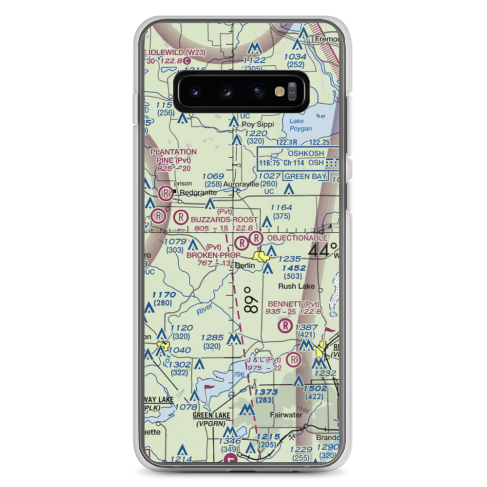 Broken Prop Airport (WI55) VFR Sectional Samsung Case Samsung Galaxy S10+ model shown