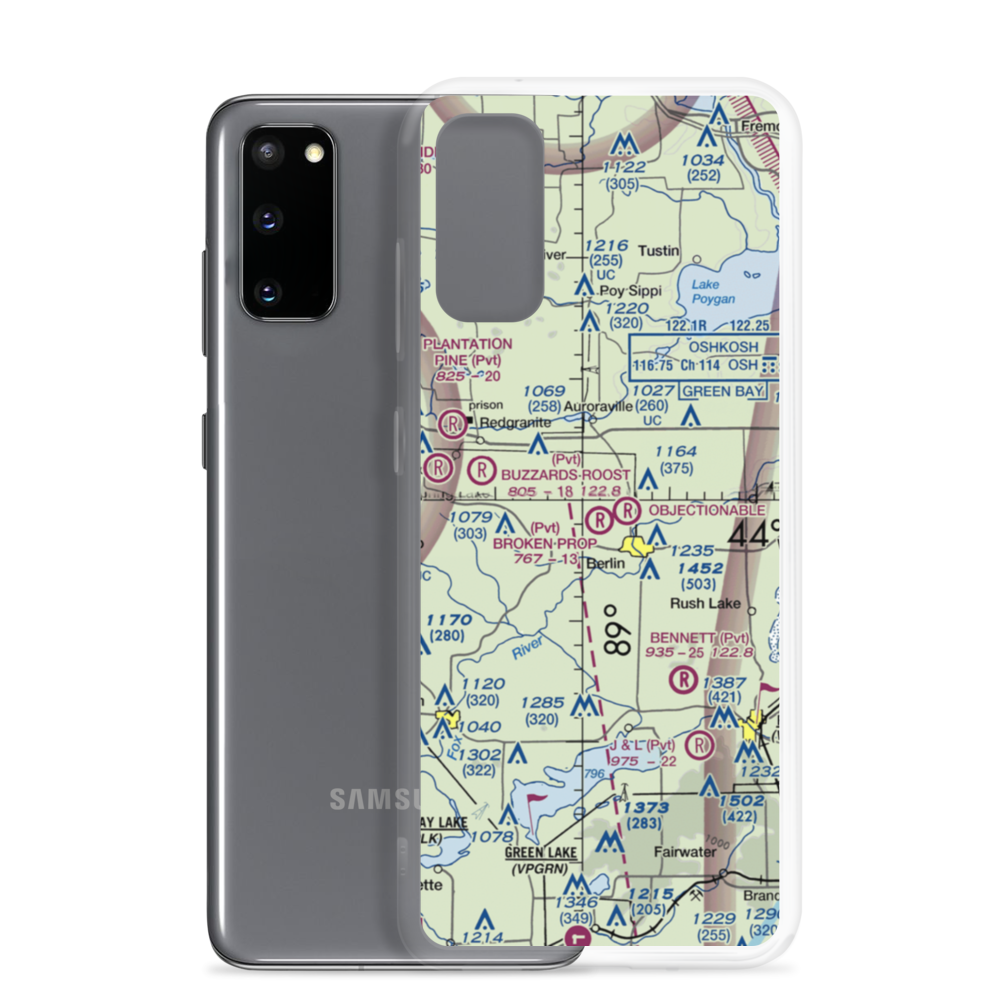 Broken Prop Airport (WI55) VFR Sectional Samsung Case Samsung Galaxy S20 model shown