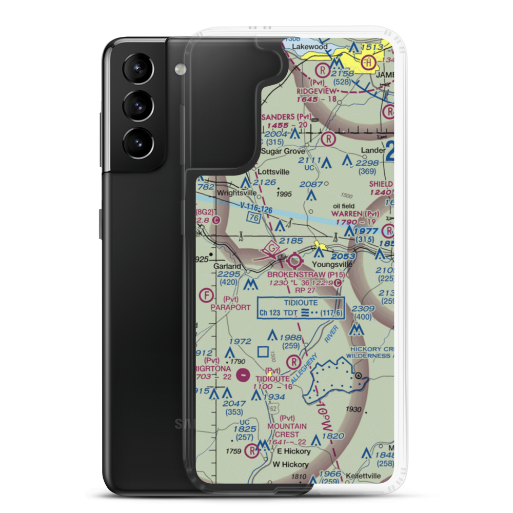 Brokenstraw Airport (P15) VFR Sectional Samsung Case Samsung Galaxy S21 Plus model shown