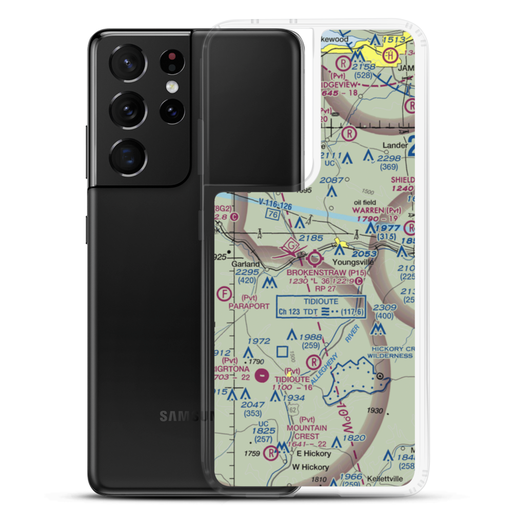 Brokenstraw Airport (P15) VFR Sectional Samsung Case Samsung Galaxy S21 Ultra model shown