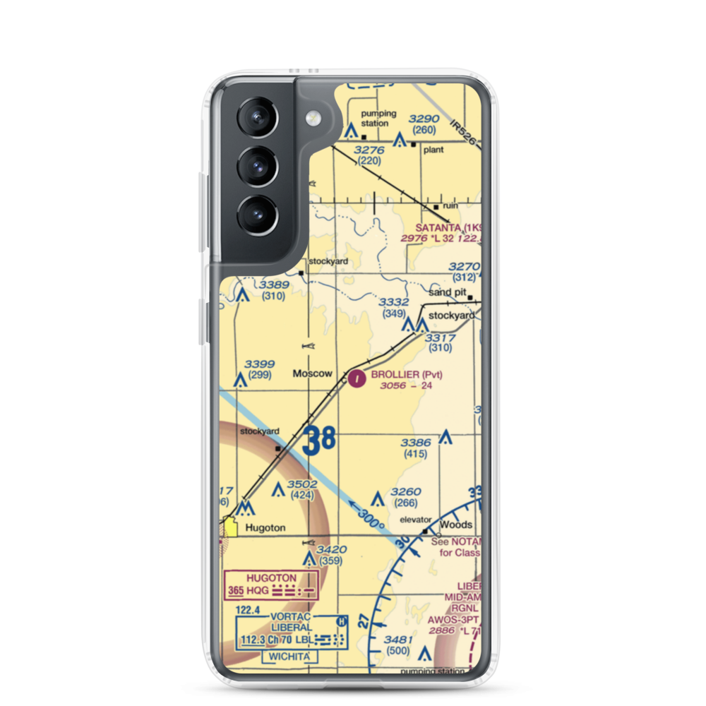 Brollier Airport (SN97) VFR Sectional Samsung Case Samsung Galaxy S21 model shown