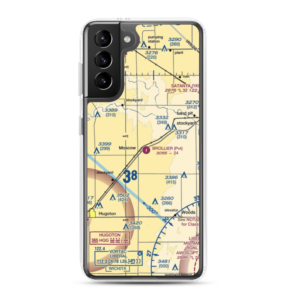 Brollier Airport (SN97) VFR Sectional Samsung Case Samsung Galaxy S21 Plus model shown