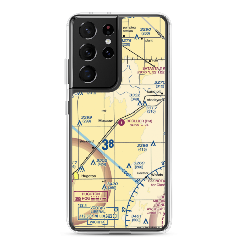 Brollier Airport (SN97) VFR Sectional Samsung Case Samsung Galaxy S21 Ultra model shown