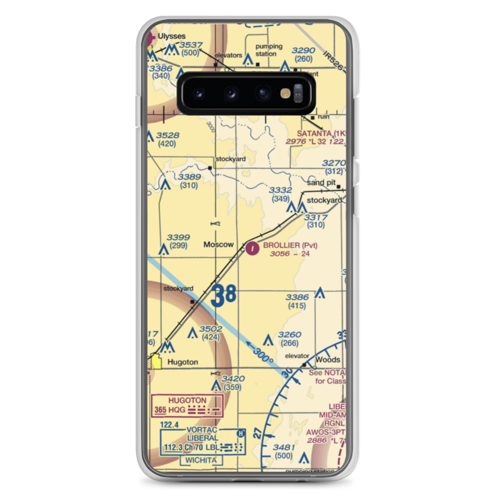 Brollier Airport (SN97) VFR Sectional Samsung Case Samsung Galaxy S10+ model shown