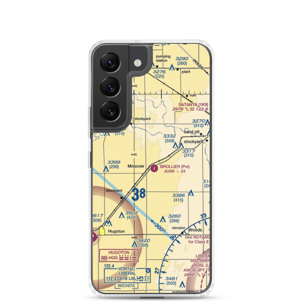 Brollier Airport (SN97) VFR Sectional Samsung Case Samsung Galaxy S22 model shown